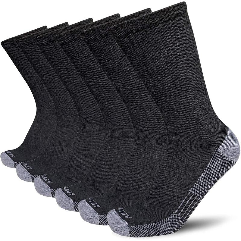 APTYID Men's Moisture Wicking Cushioned Crew Work Boot Socks (4 Pairs   6 Pairs)