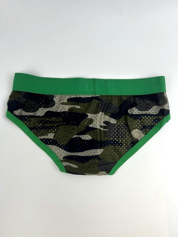 Men's Regular Fit Colorblock Camo Print Mesh Briefs, Breathable Comfy Soft Underpants for Daily Wear,  Underwear for Men, Men's Underwear Bottoms for All Seasons, Menswear