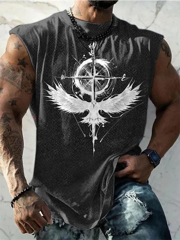 Men's Vest Top Sleeveless T Shirt for Men Graphic Animal Crew Neck