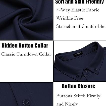 COOFANDY Men's Long Sleeve Wrinkle Free Shirt Button Down Casual Dress Shirts Menswear Soft Top Classic