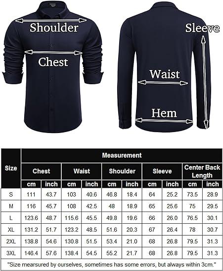 COOFANDY Men's Long Sleeve Wrinkle Free Shirt Button Down Casual Dress Shirts Menswear Soft Top Classic