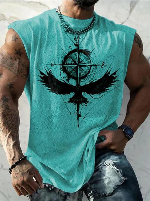 Men's Vest Top Sleeveless T Shirt for Men Graphic Animal Crew Neck