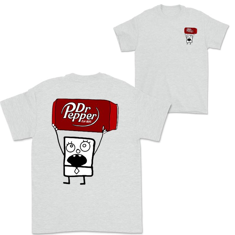 Dr Pepper Doodlebob T-shirt , Doodlebob Shirt, Dr Pepper Shirt, Double Sided Graphic Printed Unisex Classic  Cotton T-Shirts in all Sizes all Colors for Men and for Women