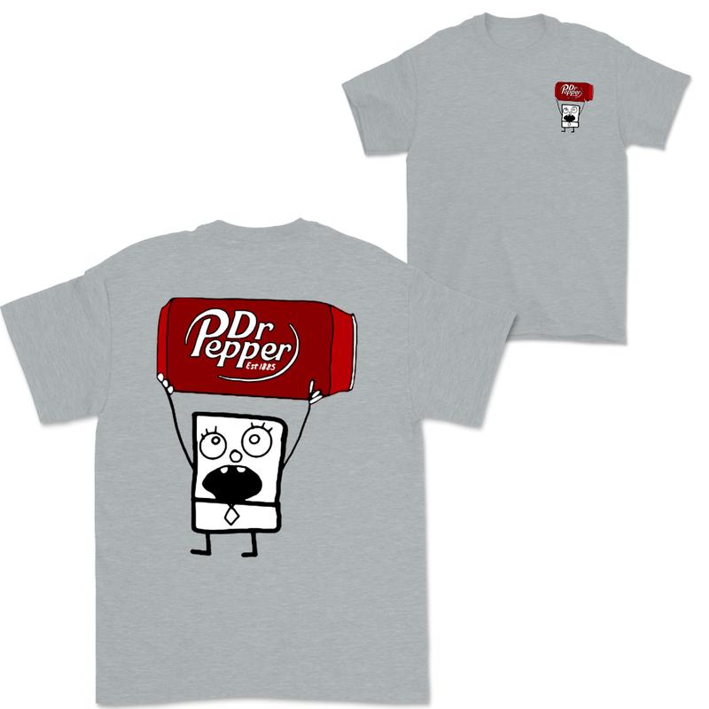 Dr Pepper Doodlebob T-shirt , Doodlebob Shirt, Dr Pepper Shirt, Double Sided Graphic Printed Unisex Classic  Cotton T-Shirts in all Sizes all Colors for Men and for Women