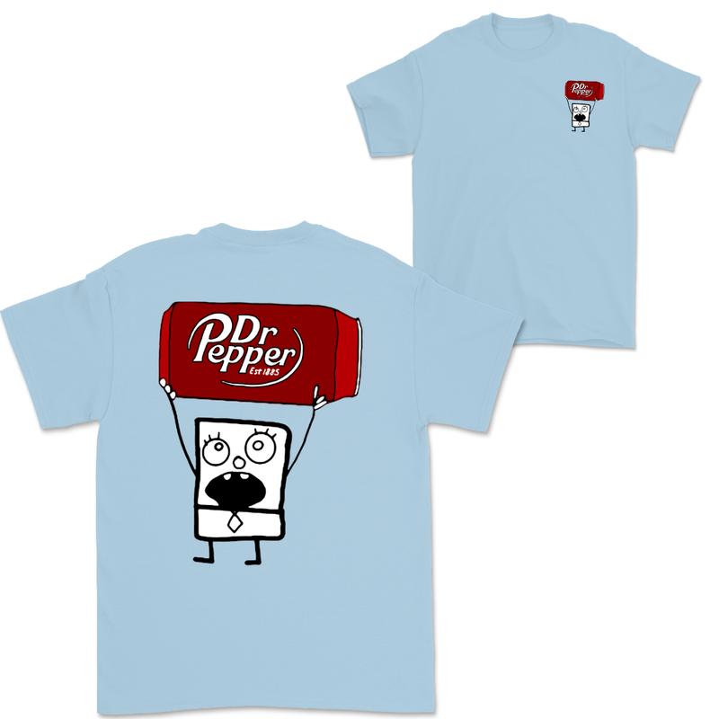 Dr Pepper Doodlebob T-shirt , Doodlebob Shirt, Dr Pepper Shirt, Double Sided Graphic Printed Unisex Classic  Cotton T-Shirts in all Sizes all Colors for Men and for Women