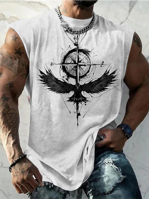 Men's Vest Top Sleeveless T Shirt for Men Graphic Animal Crew Neck