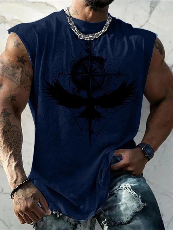 Men's Vest Top Sleeveless T Shirt for Men Graphic Animal Crew Neck