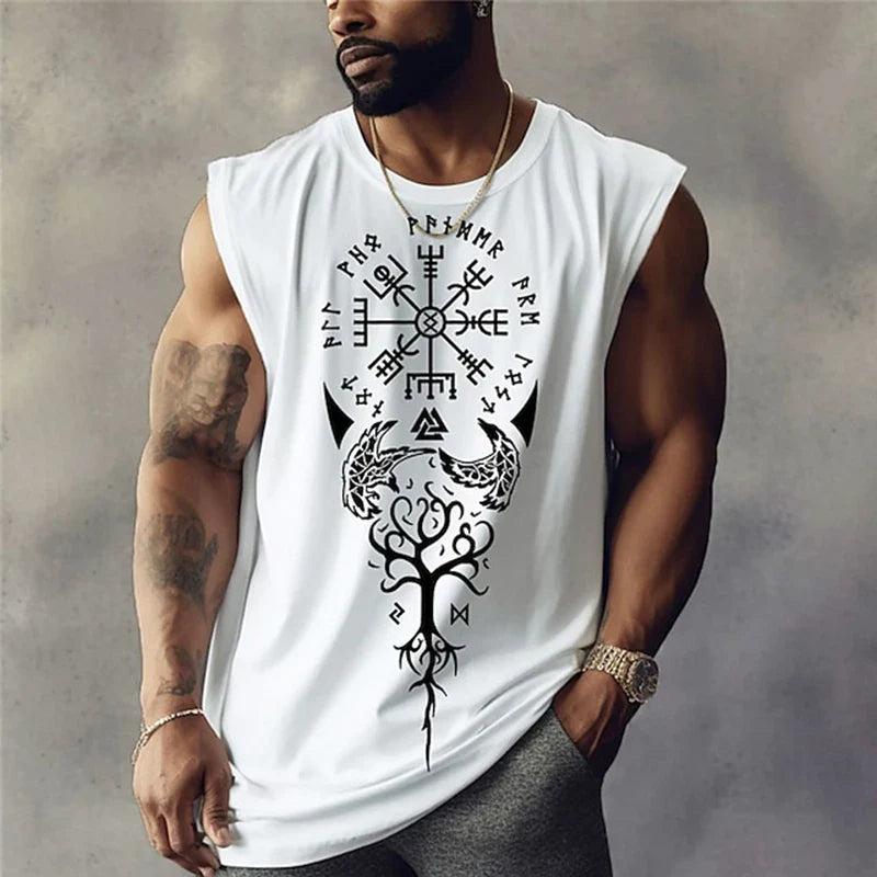 Men's Vest Top Sleeveless T Shirt for Men Graphic Animal Crew Neck