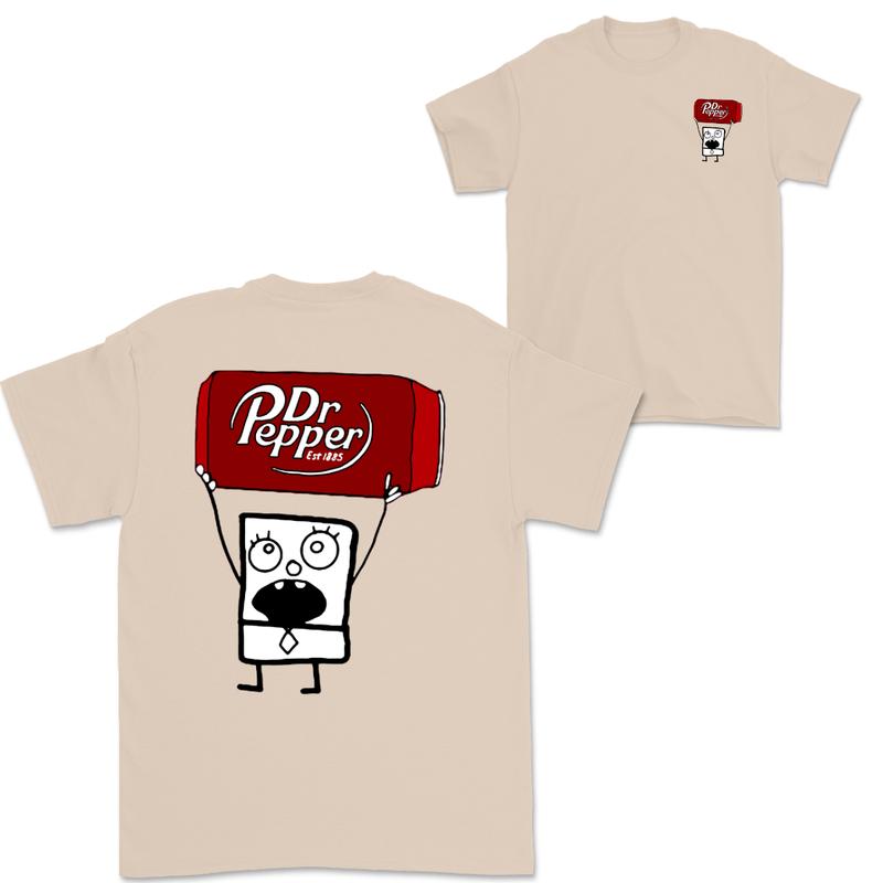 Dr Pepper Doodlebob T-shirt , Doodlebob Shirt, Dr Pepper Shirt, Double Sided Graphic Printed Unisex Classic  Cotton T-Shirts in all Sizes all Colors for Men and for Women