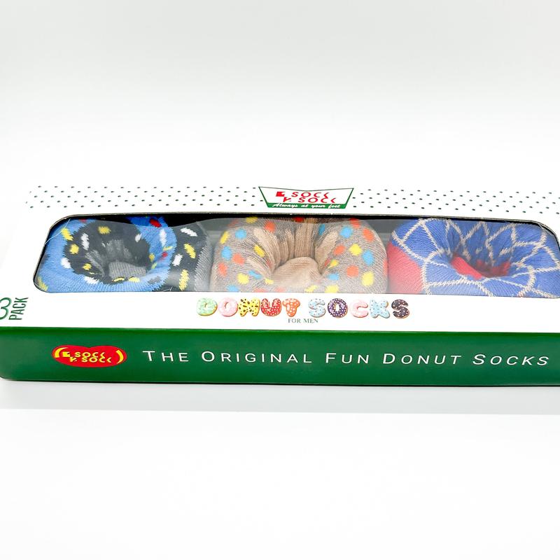 Men's Donut Socks - 3 Pack Colorful Menswear