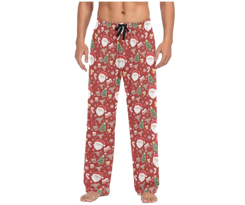 Christmas Santa Claus Tree Mens Pajama Pants Lounge Men's Pajama Bottoms Soft Sleep Pants With Pockets