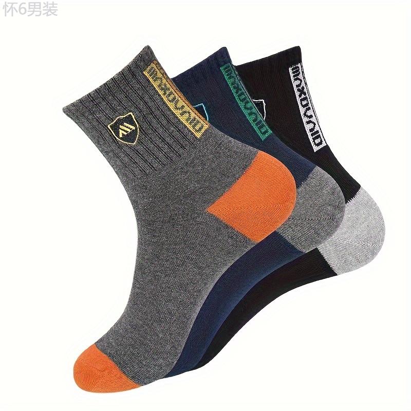 1 Or 5 Or 10 Pairs Of Men's Fashionable Socks, Men's Comfy Breathable Outdoor Casual Socks For All Seasons Fabric Menswear