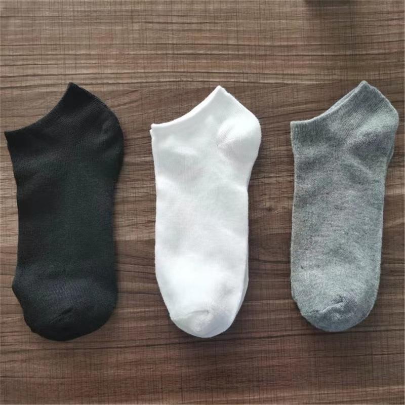 20 Pairs Of Men's Solid Low Cut Ankle Socks, Anti Odor & Sweat Absorption Breathable Socks, For All Seasons Wearing Menswear Underwear  Plain Beige