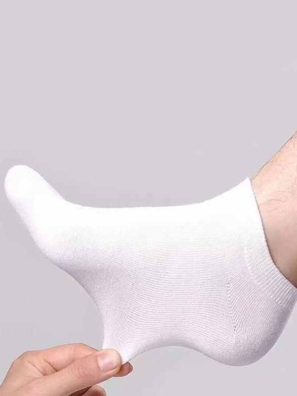 Men's Solid Low Cut Ankle Socks, Casual Comfy Breathable Socks for Daily Wear, Multipack Knit Socks for All Seasons