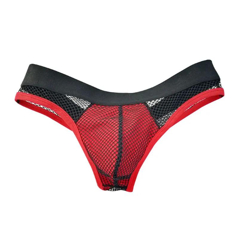 Mens fishing net smart thin strap sexy underwear new lace transparent underwear high stretch underpants Japanese man underwear