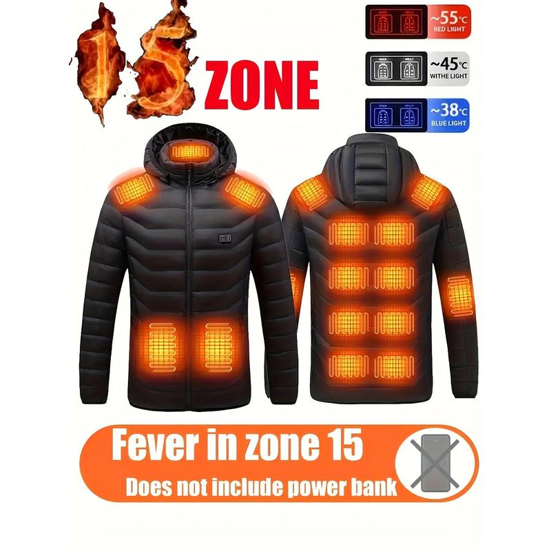 Merry Christmas Sale Winter Thermal Rechargeable 9 Heated Jacket for Men  Fleece Material for Outdoor Activities  Self Warming Heated Apparel with Heated Hoodie Heated Insoles and Heated Hats  Cozy Comfort