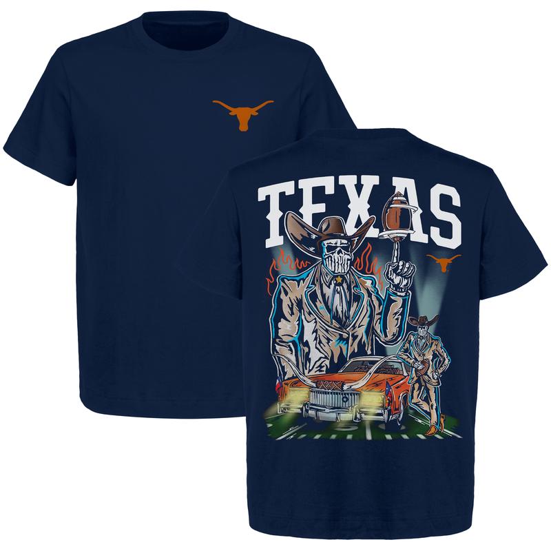 Warren Lotas - Texas Longhorns Football - Unique Retro Western Skeleton Cowboy Printed Shirt, Dead Man's Football Graphic T-Shirt, For Men and Women