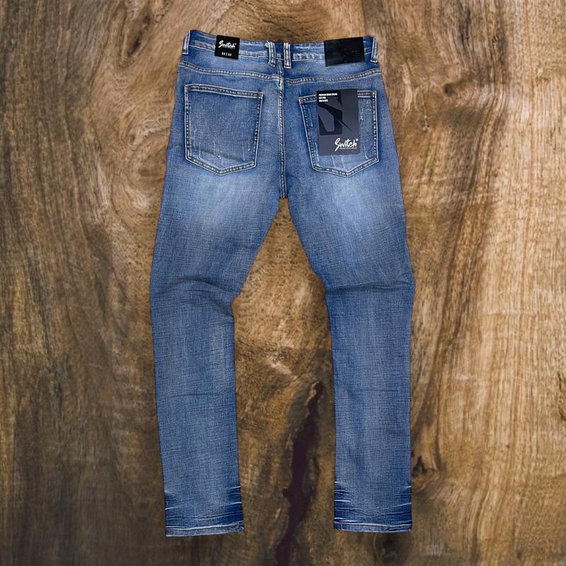 SS4657 - Premium Washed Ripped Slim-Fit Stretch Jeans men jean