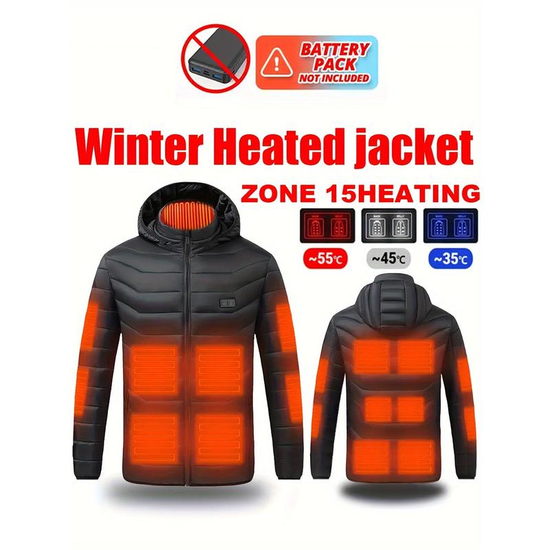 Merry Christmas Sale Winter Thermal Rechargeable 9 Heated Jacket for Men  Fleece Material for Outdoor Activities  Self Warming Heated Apparel with Heated Hoodie Heated Insoles and Heated Hats  Cozy Comfort