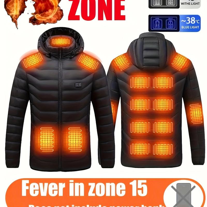 Merry Christmas Sale Winter Thermal Rechargeable 9 Heated Jacket for Men  Fleece Material for Outdoor Activities  Self Warming Heated Apparel with Heated Hoodie Heated Insoles and Heated Hats  Cozy Comfort