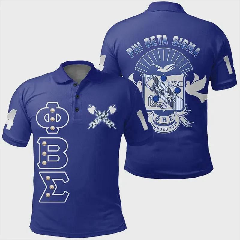 Polo - Phi Beta Sigma Crystal Blue Polo Shirt , Sigma Menswear and Womenswear, Gift for Friends  Family