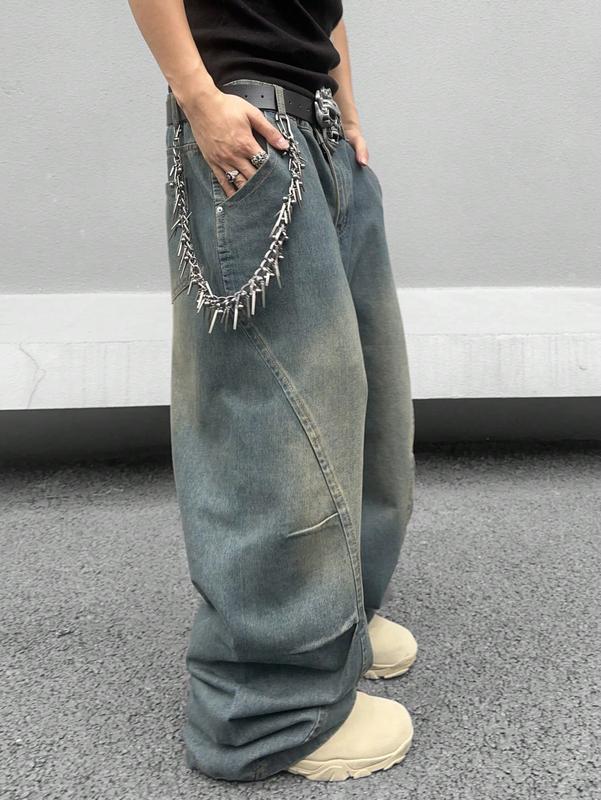 Wide Leg Jeans Hip Hop Baggy Denim Pants Y2k Streetwear Jeans