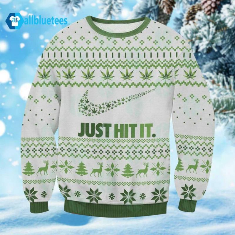 Just Hit It Marijuana Christmas Ugly Sweater Ugly Sweater, Ugly Christmas Sweater, Christmas Gifts