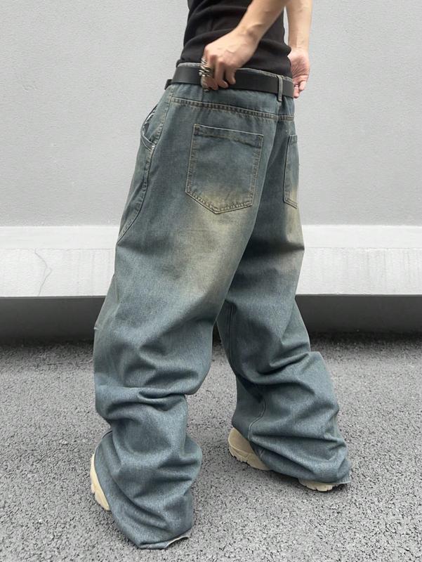 Wide Leg Jeans Hip Hop Baggy Denim Pants Y2k Streetwear Jeans