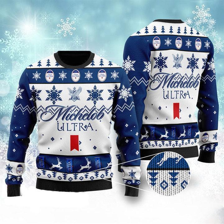 Michelob Ultra Christmas Sweater, Christmas Beer Ugly Christmas Sweater, Christmas Ugly Gift for Beer Lover