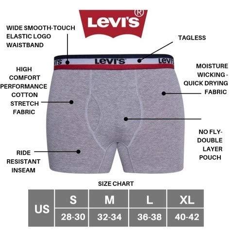 Levi's Mens Boxer Briefs Breathable Stretch Underwear 4 Pack