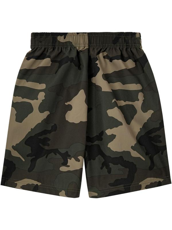 Men's Camo Print Pocket Elastic Waist Shorts, Summer Clothes, Regular Fit Casual Soft Comfy Straight Leg Shorts for Summer, Streetwear, Fashion Men's Bottoms for Beach Vacation