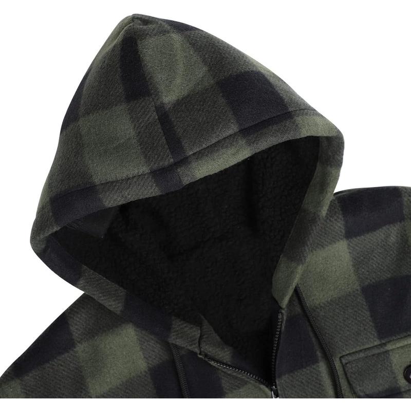 Hoodies for Men  Lined Heavyweight Flannel Jackets Fleece Plaid Winter Warm Coats