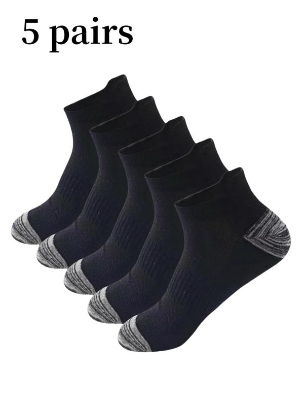 Men's Patchwork Print Ankle Socks, Casual Moisture Wicking Low Cut Socks, Soft Comfy Breathable Socks for All Seasons Daily Wear