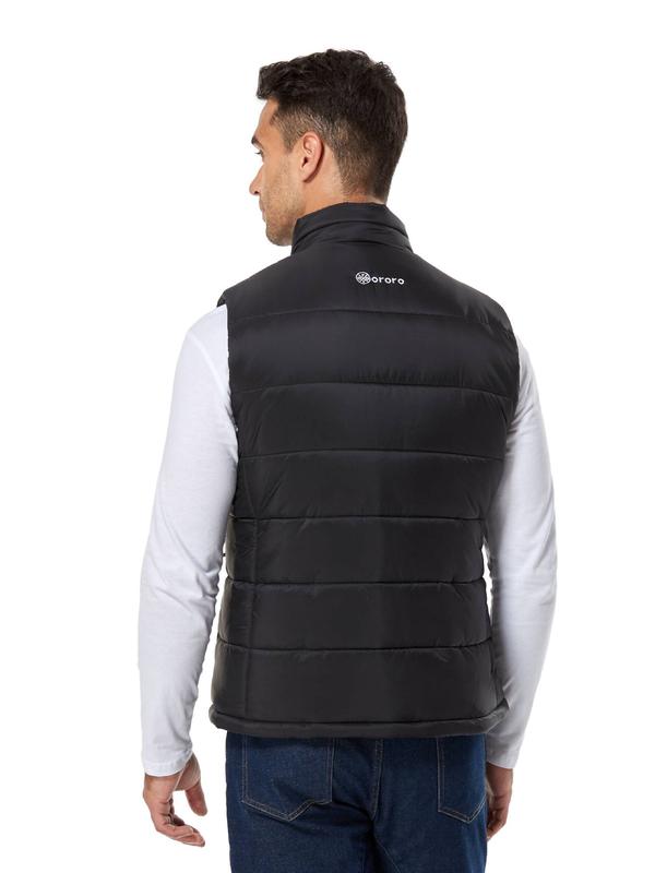 ororo Men's Classic Heated Vest with Battery Pack - Lightweight Insulated Puffer Vest, Water and Wind Resistant, Menswear Outdoor Underwear