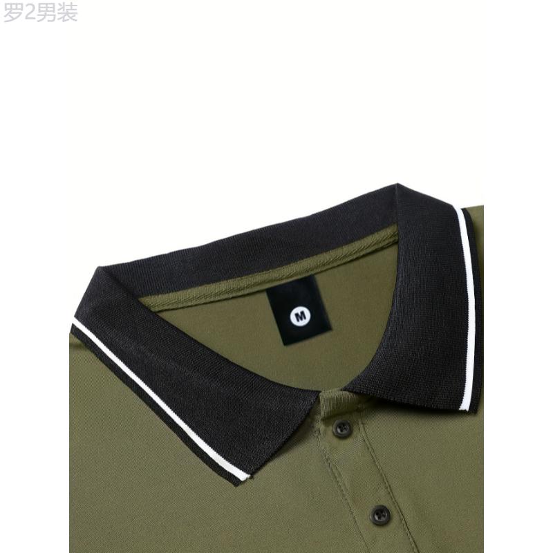 4 Pack Mens Short Sleeve Lapel Collar Golf T-Shirts in Solid Colors - Breathable, Slight Stretch, Regular Fit, Polyester Knit Fabric - Versatile for Sport and Casual Wear Menswear Polo Top Tropical Beige Wetsuit Knife Shortsleeve