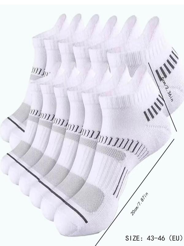 Men's 10 Pairs Striped Print Crew Socks, Casual Moisture Wicking Socks, Soft Comfy Breathable Sports Socks For All Seasons Daily Wear