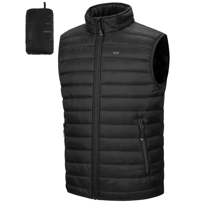 33,000ft Men's Lightweight Packable Insulated Puffer Vest Outerwear, Warm Winter Sleeveless Jacket for Golf Running