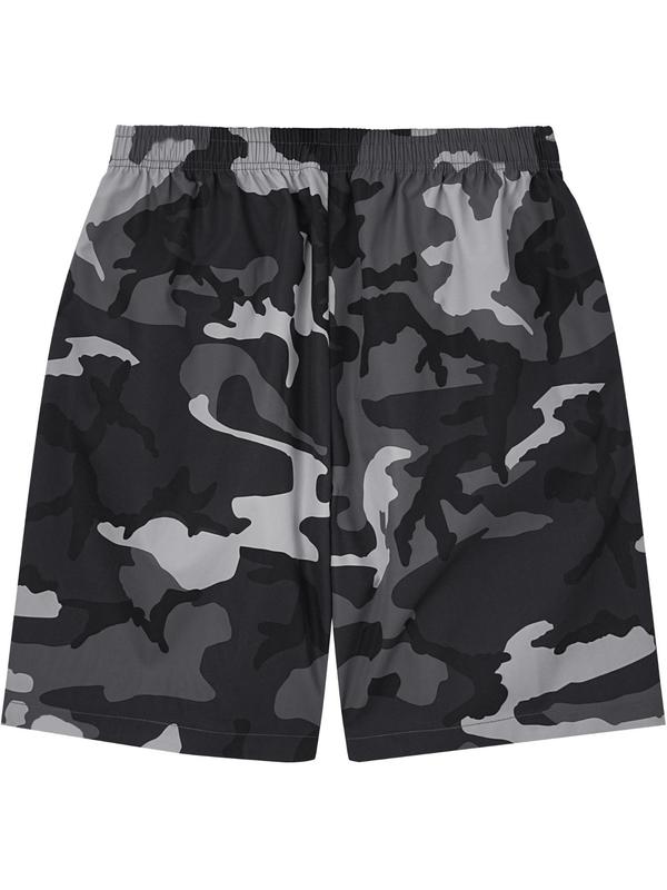 Men's Camo Print Pocket Elastic Waist Shorts, Summer Clothes, Regular Fit Casual Soft Comfy Straight Leg Shorts for Summer, Streetwear, Fashion Men's Bottoms for Beach Vacation