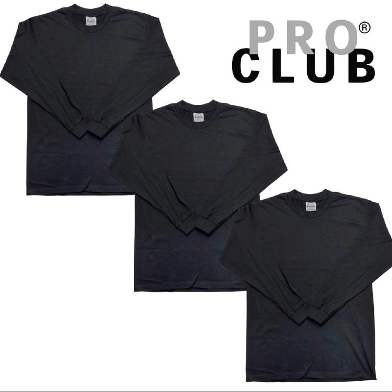 Proclub 3PK  Heavyweight Long Sleeve Shirt for Men - Menswear, Top Crewneck