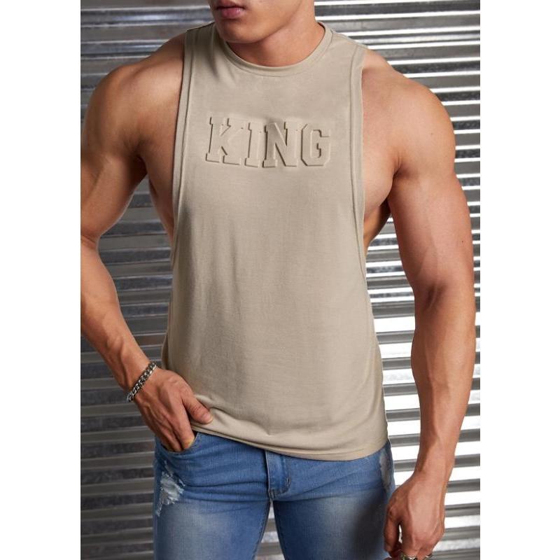 Men Letter Graphic Tank Top Round Neck Casual Menswear Sleeveless