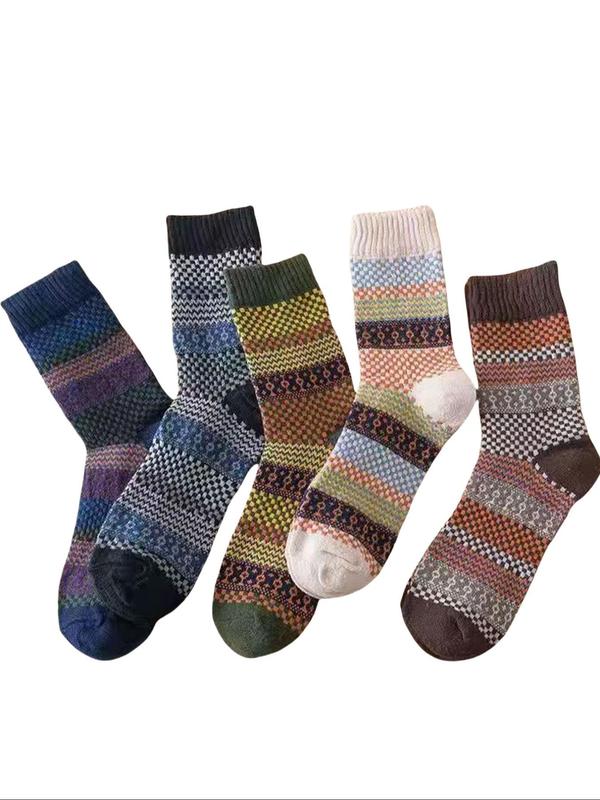 Unisex's Striped Print Crew Socks, 2024 New Style Casual Comfortable Breathable  Soft, Elastic Mid-calf Socks for Daily Wear, Men & Women Socks