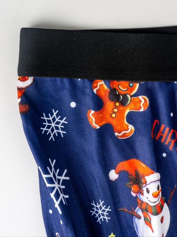 Men's Christmas Print Boxer Brief, Casual Comfy Breathable Underwear for Daily Wear, Men's Underwear for All Seasons