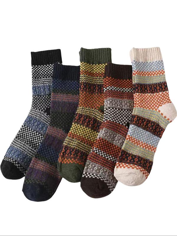 Unisex's Striped Print Crew Socks, 2024 New Style Casual Comfortable Breathable  Soft, Elastic Mid-calf Socks for Daily Wear, Men & Women Socks