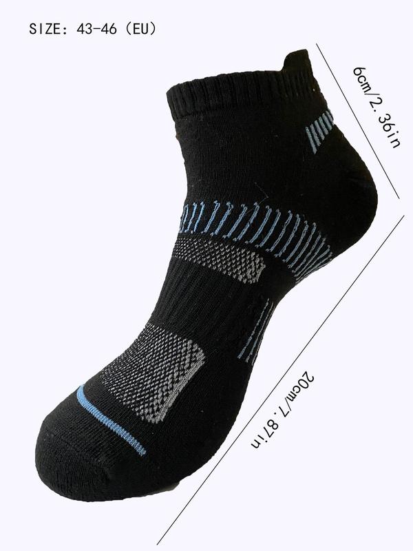 Men's 10 Pairs Striped Print Crew Socks, Casual Moisture Wicking Socks, Soft Comfy Breathable Sports Socks For All Seasons Daily Wear