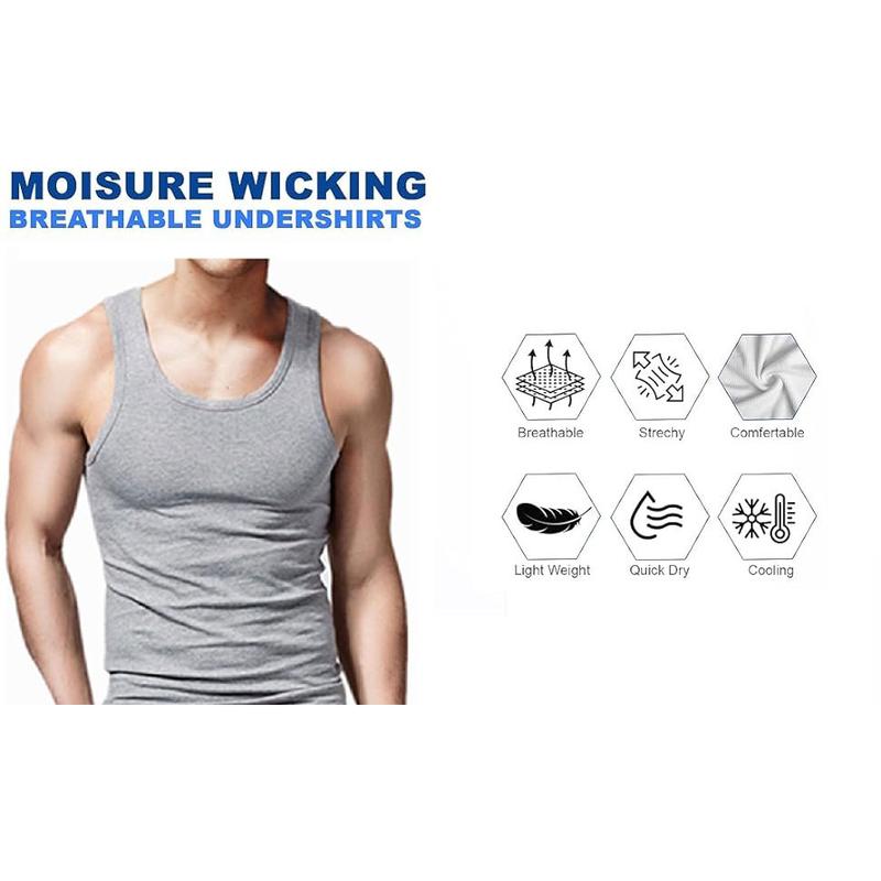 EKKO BEATERS Tank Top Goyoma Men's Beaters, Ice Silk Knit Ribbed Beaters, Casual Fitness Men's Shirt, Vest Sleeveless Base Shirt