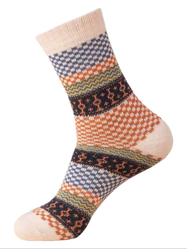 Unisex's Striped Print Crew Socks, 2024 New Style Casual Comfortable Breathable  Soft, Elastic Mid-calf Socks for Daily Wear, Men & Women Socks