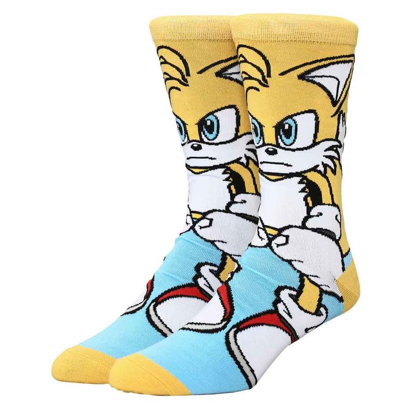 Sonic the Hedgehog Tails Animigos 360 Character Mens Crew Socks