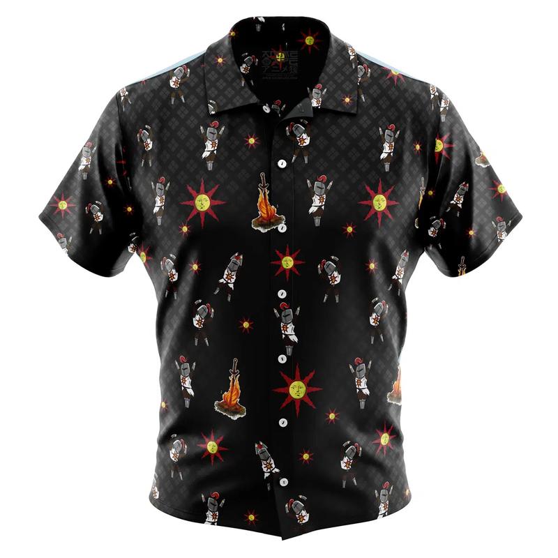 Praise The Sun Pattern Dark Souls Button Up Hawaiian Shirt