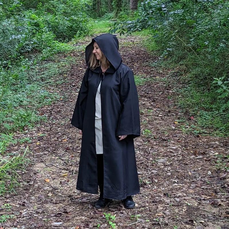 Medieval Wizard Cloak, Adult Hooded Robe with Sleeves, Shepherd Robe, Renaissance Cosplay Cape,