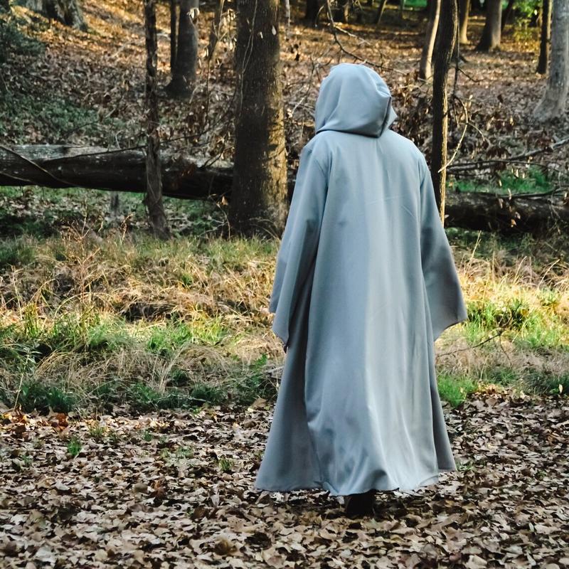 Medieval Wizard Cloak, Adult Hooded Robe with Sleeves, Shepherd Robe, Renaissance Cosplay Cape,